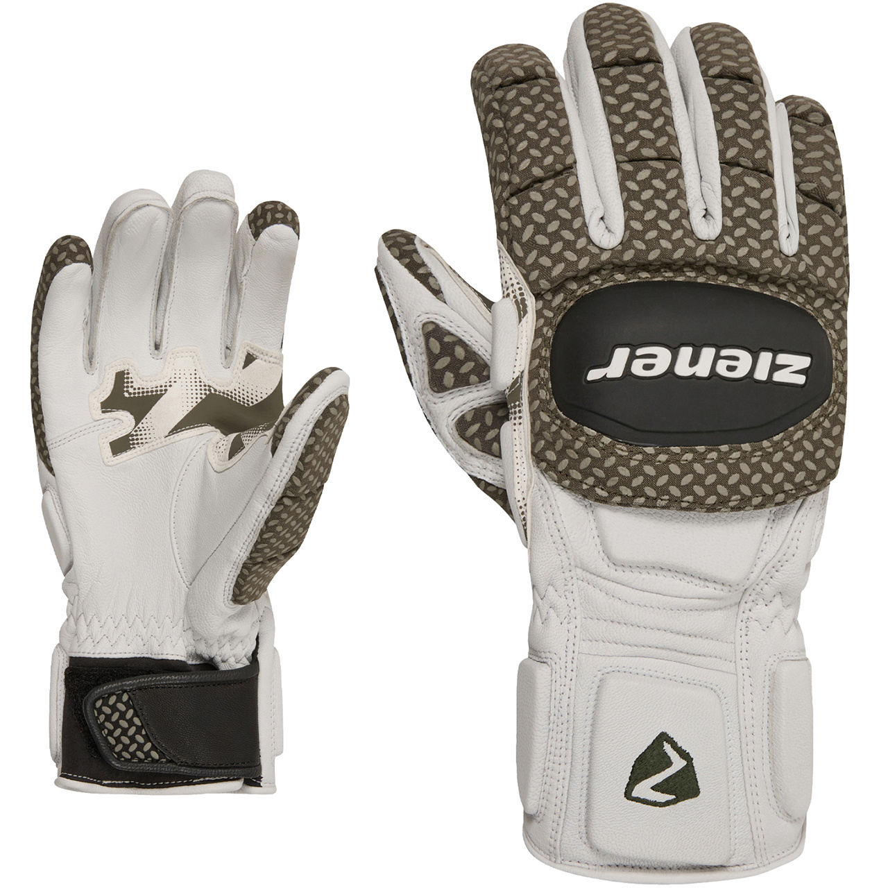 Ziener Handschuh GATOS PR white/deep olive - 8,5