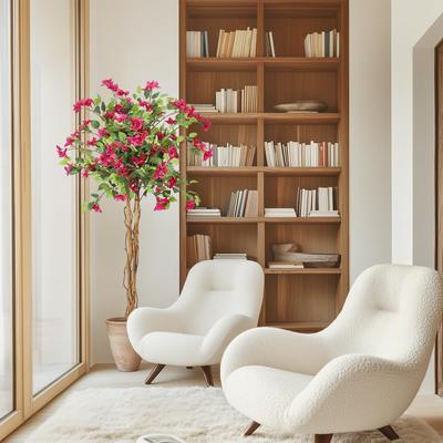 Garvee 4FT/5FT/6FT Artificial Bougainvillea Tree,Tall Potted Fake Bougainvillea Trees,1Pack
