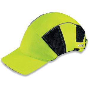 Uvex Anstoßkappe 9794800 u-cap hi-viz, gelb, PP-Schale, langer Schirm, Einheitsgröße