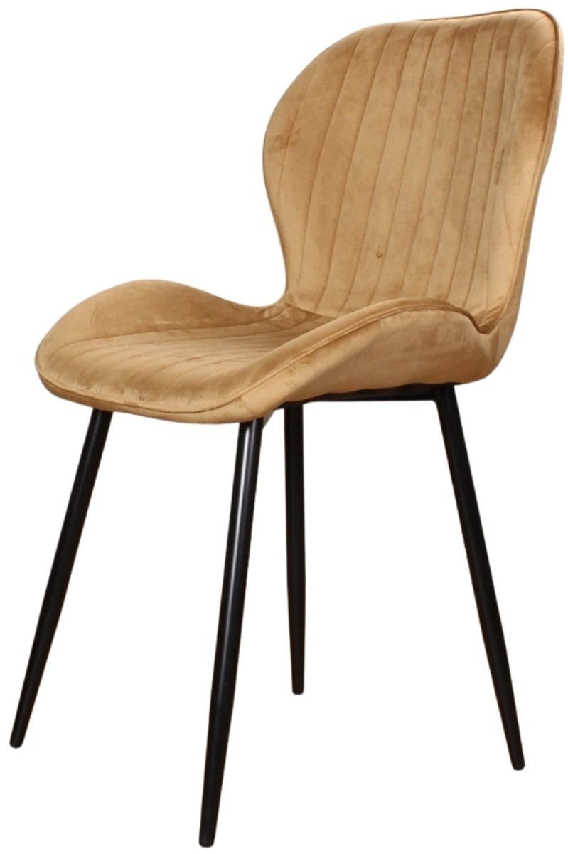 DS4U Giulia Eetkamerstoel Velvet Goud - Luxe design met comfortabele zitting
