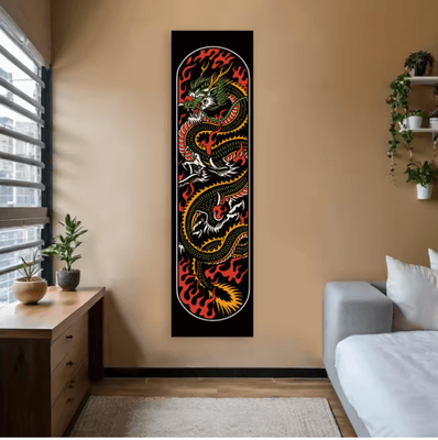 Inspire Picks VIKAMA Japanese Wave Tapestry Red Sun Ocean Wall Hanging Aesthetic Decor bu 6 40x150cm(1.3x5ft