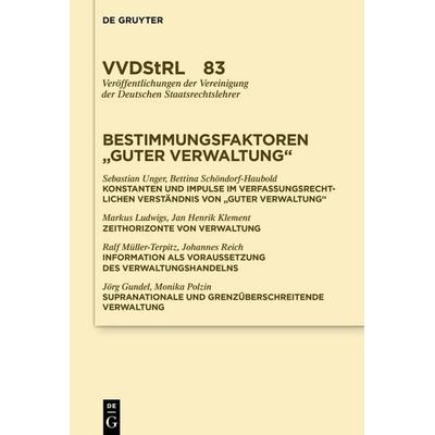 Bestimmungsfaktoren 'guter Verwaltung'; Gebundene Ausgabe von , De Gruyter, 978-3-11-129328-8
