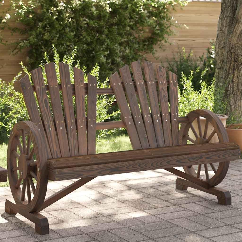 Adirondack-Zweisitzer aus massivem Tannenholz | Ergonomische Sitzfläche, geneigte Rückenlehne, Trolley-Armlehnen, maximale Belastung 110 kg je Sitz