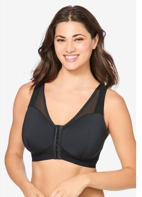 Plus Size Women's The Harper Bra by Leading Lady in Black (Size 38 F/G/H)