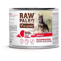 RAW PALEO Beef&Rabbit Adult 200g Nassfutter für Hunde Duoprotein-Rind mit Kaninchen