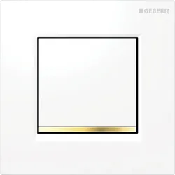 Geberit Typ 20 UR-Strg., eckig, pneum Sp-Ausl weiß glänzend / goldfarben glänzen...