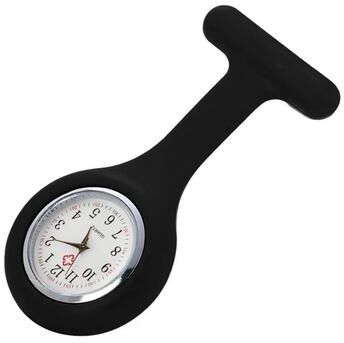 Uplifted Finds Nurse Silicone Fob Pocket Watch Quartz Clip On black