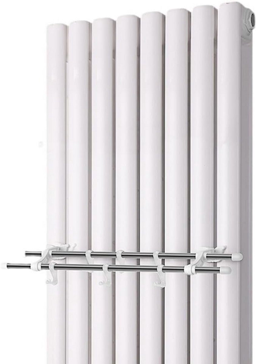 Verstelbaar Droogrek voor Radiator met 6 Haken voor Handdoeken en Kleding