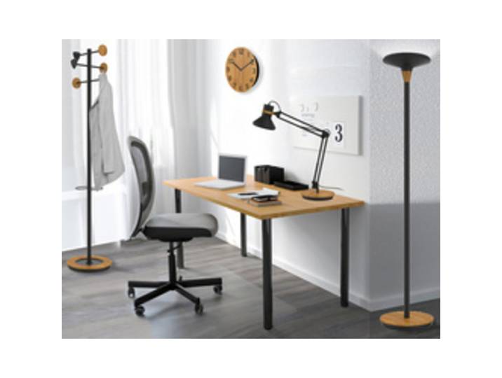 Lampadaire à LED BALY BAMBOO, dimmable, blanc-bambou