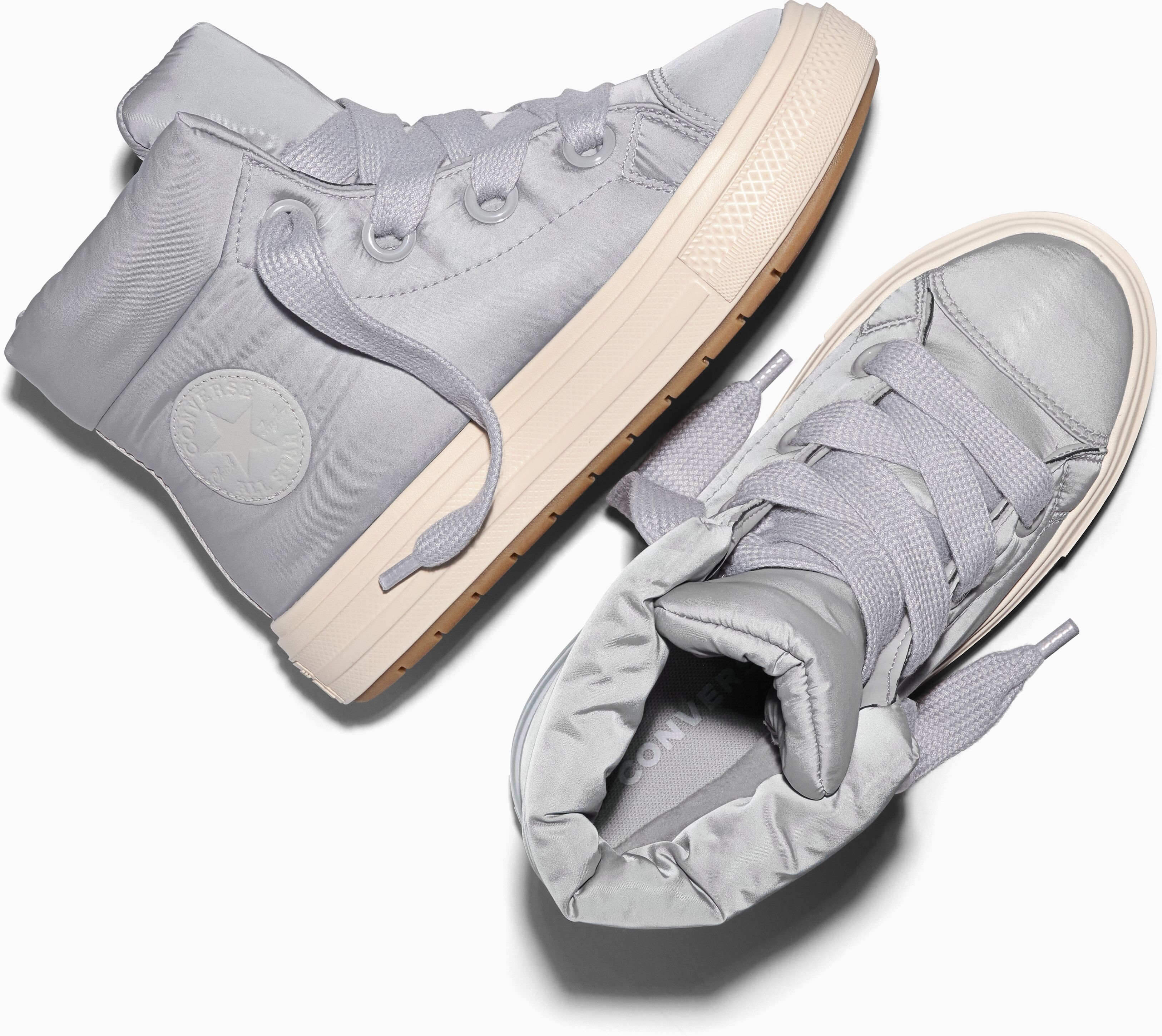 Sneakerboots CONVERSE "CHUCK TAYLOR ALL STAR ELEMENTS BOOT", Damen, Gr. 40, grau area, classic ecru, gum, Textil, Schuhe Sneakerboots, Winterboots, gefüttert grau area, classic ecru, gum 40