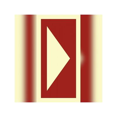 Schild Richtungsangabe für Brandschutzeinrichtungen, Alu, nachleucht., 74x148 mm