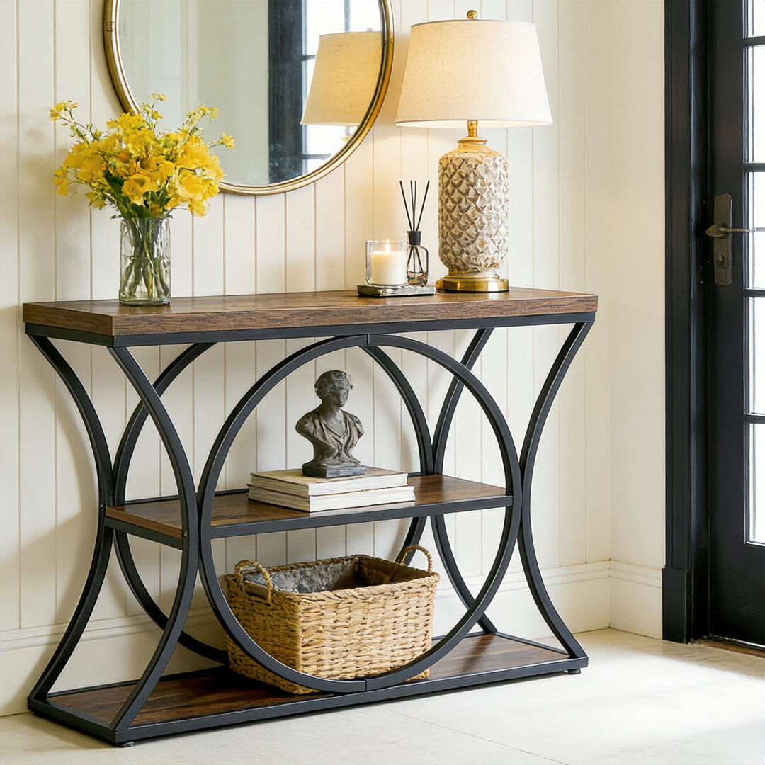 Blue Elephant 80 cm W Console Table Rustic Brown 80cm W X 30cm D