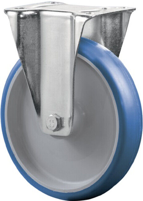 Roulette fixe BS D.80mm Trgf. 125kg Plaque PU L104xW80mm ; BS Rollen (L410.B36.080)