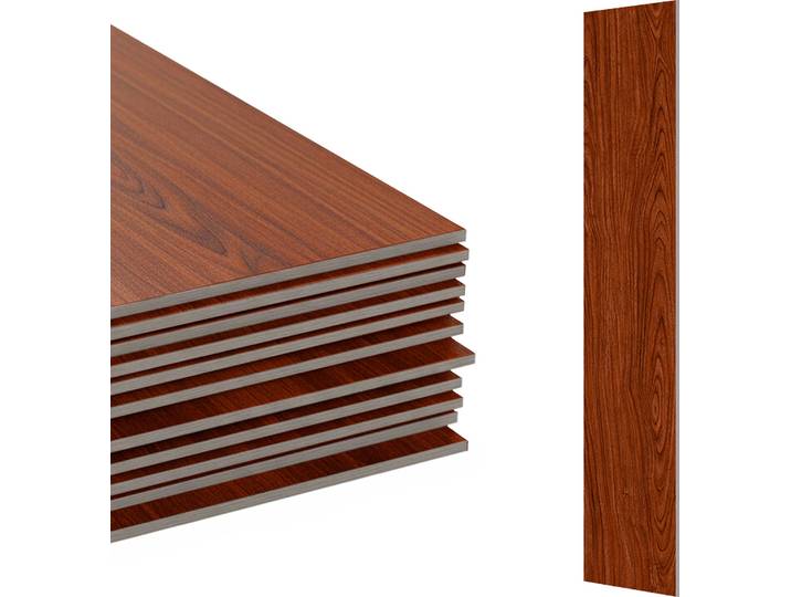 Relaxdays PVC Bodenbelag selbstklebend, 5m²/36 Stück, Holzoptik, Bad, Küche, Klebefliesen 91x15 cm, rutschfest, rotbraun