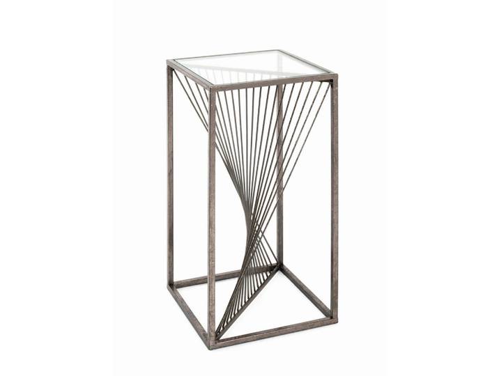 Beistelltisch, Bronze, Metall, Glas, quadratisch, eckig, 30x60x30 cm, Wohnzimmer, Wohnzimmertische, Beistelltische, Beistelltische Metall