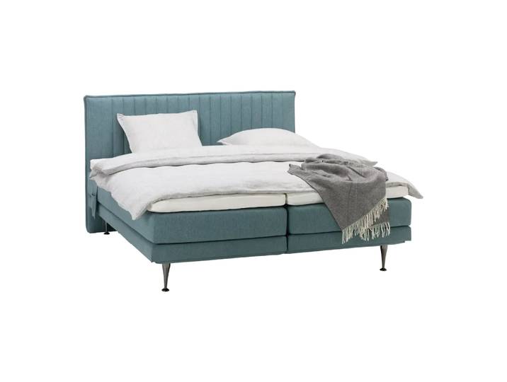 Boxspringbett Odin, cm, Johann Jakob, blau, HolzHolz/Textil