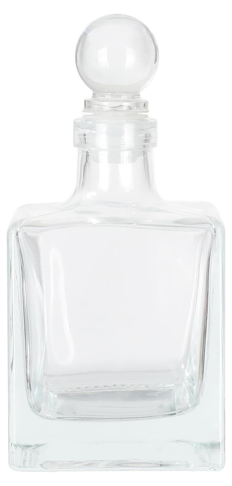 Dripio Vierkante glazen fles van 210 ml met glazen kurk voor decoratie