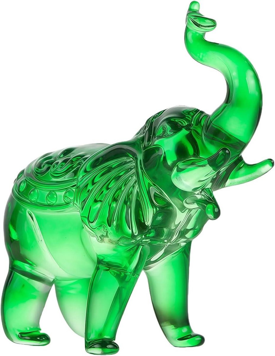 Handgemaakt Kristallen Olifant Beeldje - Transparant Dieren Ornament voor Tafeldecoratie