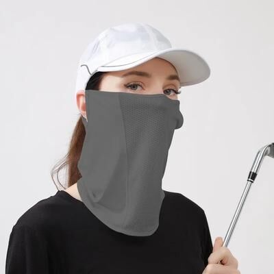 Uplifted Trends Cooling UV Protection Face Mask And Breathable Golf Neck Gaiter gray