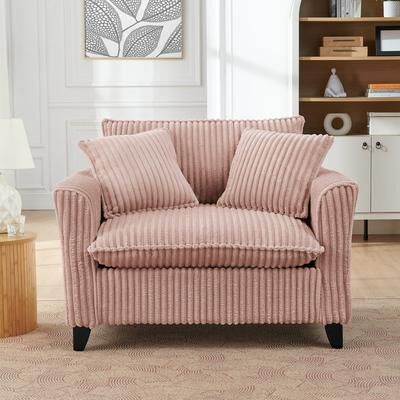 Ostweer Sofa Side Chair Pink Accent Chair Vanity Chair for Living Room, Upholstered Chair Arm Chair Reading Chair