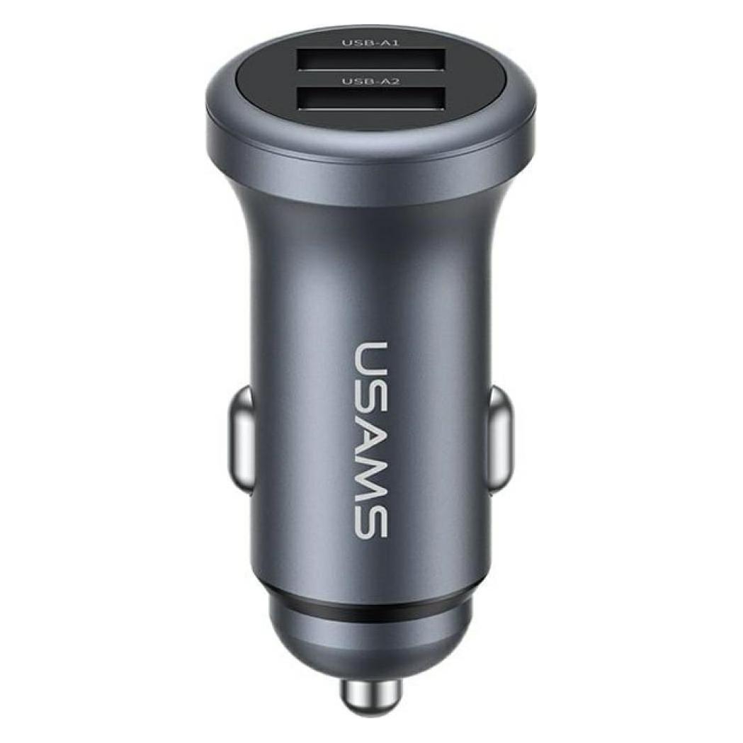 Usams Ładowarka samochodowa CC320 Aluminium 2.4A 2xUSB-A tarnish (CC320CC01)