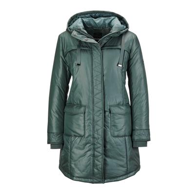 Winterjacke GOLDNER "Anorak", Damen, Gr. 46, grün (graugrün), Obermaterial: 100% Polyester PES., Rippe, Jacken Winterjacke, Gehschlitz