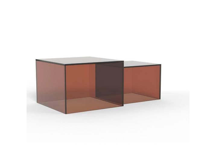 Mid.you Couchtisch, Braun, Glas, quadratisch, 50x35x50 cm, Wohnzimmer, Wohnzimmertische, Couchtische, Couchtische eckig