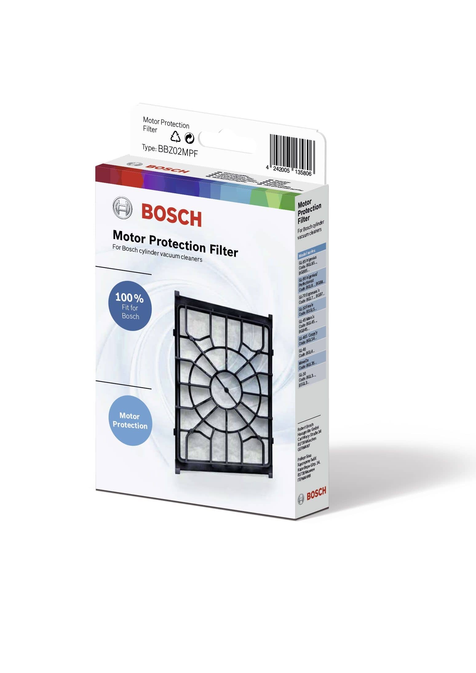 Bosch BBZ02MPF Motorschutzfilter (Schwarz/Weiß)