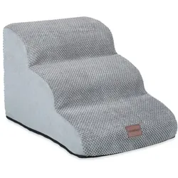 Relaxdays Hundetreppe mit 3 Stufen Grau