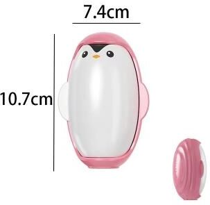 Inspired Finds Penguin Reusable Lint Remover For Clothes Portable Washable Pet Hair And Dust Cleaning Roller pink