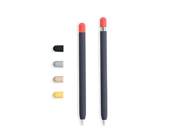 doodroo - Skin voor Apple Pencil, Etui/Beschermende Nachtblauw Omslag met 5 Gekleurde Doppen, compatibel met Apple Pencil 1e en 2e Generatie