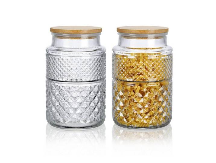 LuxusKollektion Vorratsglas Glas Keksdose 2er Set 2L, Glas, (2-tlg)