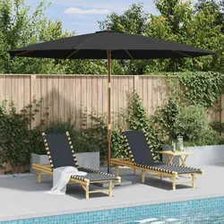 vidaXL Sonnenschirm für den Außenbereich mit Holzmast 350 cm Anthrazit Modell Boréal Plus Line