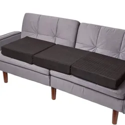 SOFA-AUFLAGE schwarz 100/50/10 cm – Velours-Sitzkissen orthopädisch