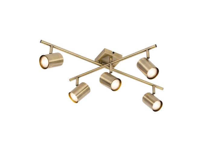 Plafonnier moderne en bronze 5 lumières réglable rectangulaire -