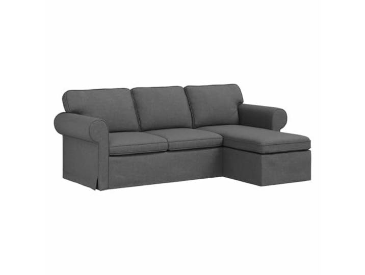 TEKGHUT Modulares Sofa Dunkelgrau 215 x 138 x 80 cm Stoff Metallrahmen, atmungsaktiver Stoff, Holzwerkstoff-Armlehnen, Kunststoffbeine, weiche Kissen, urbane Wohnungen