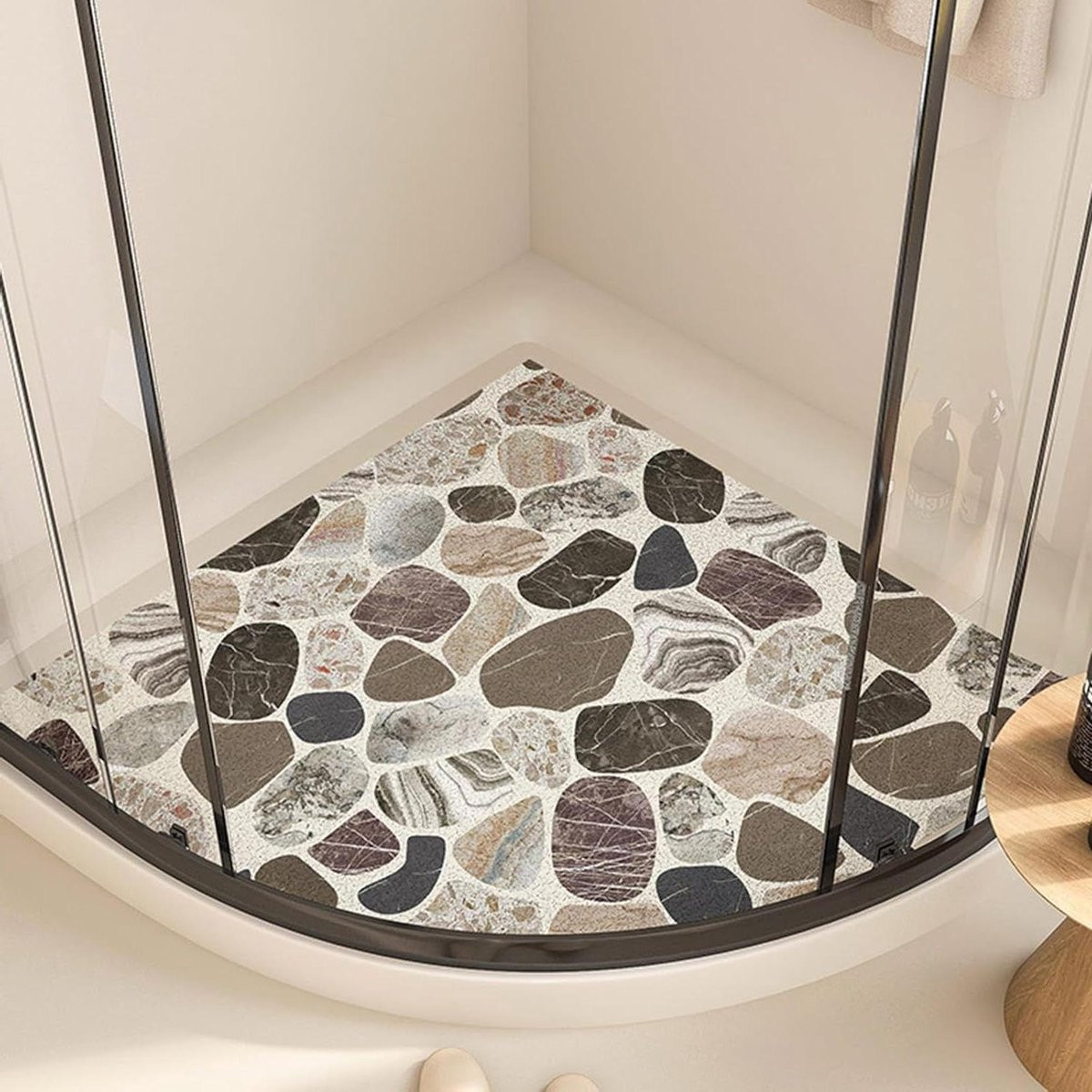 Antislip hoekdouchemat met afvoergaten - 90 x 90 cm