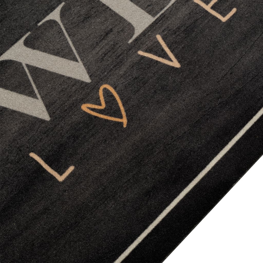 vidaXL Tapis de cuisine lavable texte Coffee 60x300 cm velours