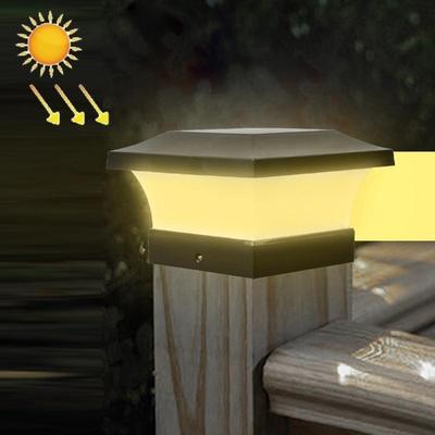 Snug & Styled Solar LED Waterproof Outdoor Column Light Solar Garden Wall Courtyard Lamp warm Light