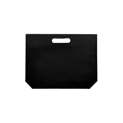 MONOUSO - Vliesstofftasche Gestanzten Griffen Schwarz 34+8x26cm (25 Stück)