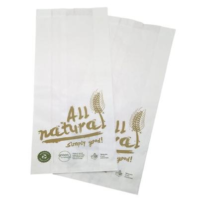 500 Bäckerfaltenbeutel 437 30+8x45 cm Kraftpapier weiß Motiv „All Natural“