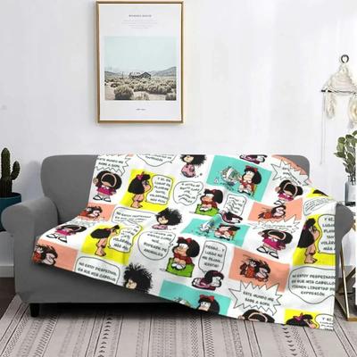 Uplift Picks Love Mafalda Soft Flannel Fleece Cartoon Throw Blanket 4 150x200 Cm