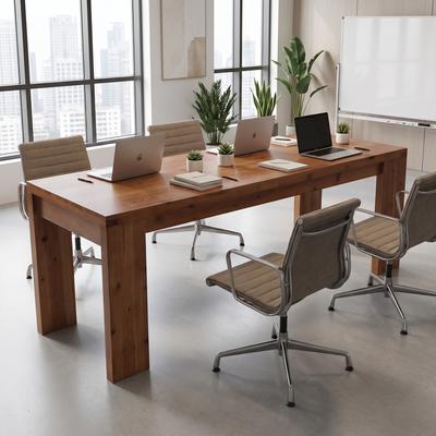 YUZHOU "Solid Wood Conference Table, 78.7"" Extra Long Meeting Table for 6-8 People, Office Training Table for Conference Room"