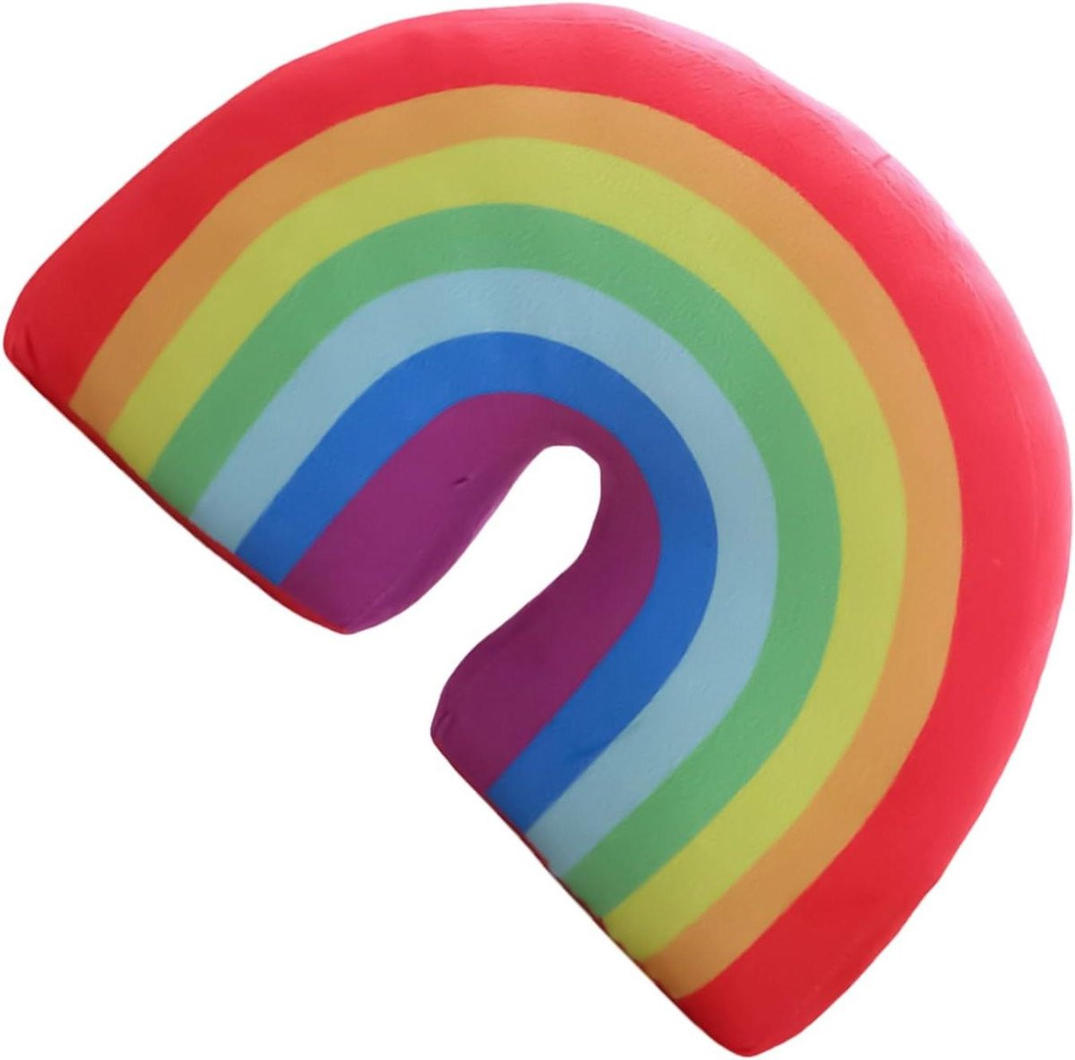 Regenboog Peluche Kussen - Gekleurd Decoratief Kussen - 35 cm
