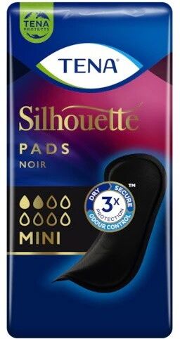 Tena Silhouette Pads Mini Noir - 20 paquets de 18 protections