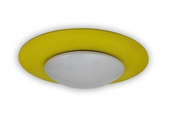 Niermann Standby Deckenleuchte Saturn – made in Germany, Deckenschale aus bruchfestem Kunststoff, Zierring aus Holz, Durchmesser 53 cm – Höhe ca. 10 cm, Kinderlampe, Kinderleuchte