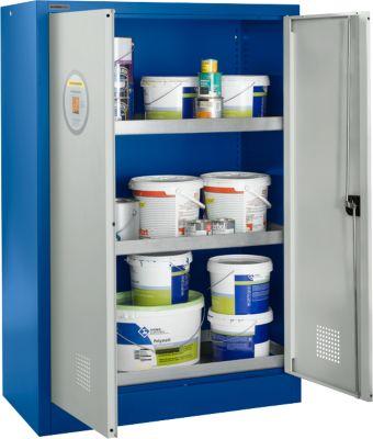 Schäfer Shop Select Gefahrstoffschrank, Stahl, B 950 x T 500 x H 1585 mm, Belüftungsschlitze, 3 x 20 l Wannen