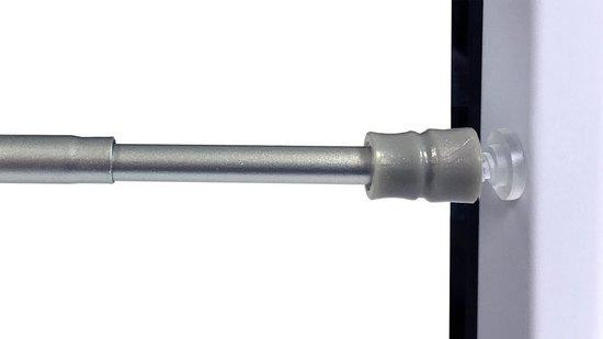Tildekor Clamp rod FLEX Extensibare gordijnstang zilver 60-90 cm met klembevestiging zonder boren