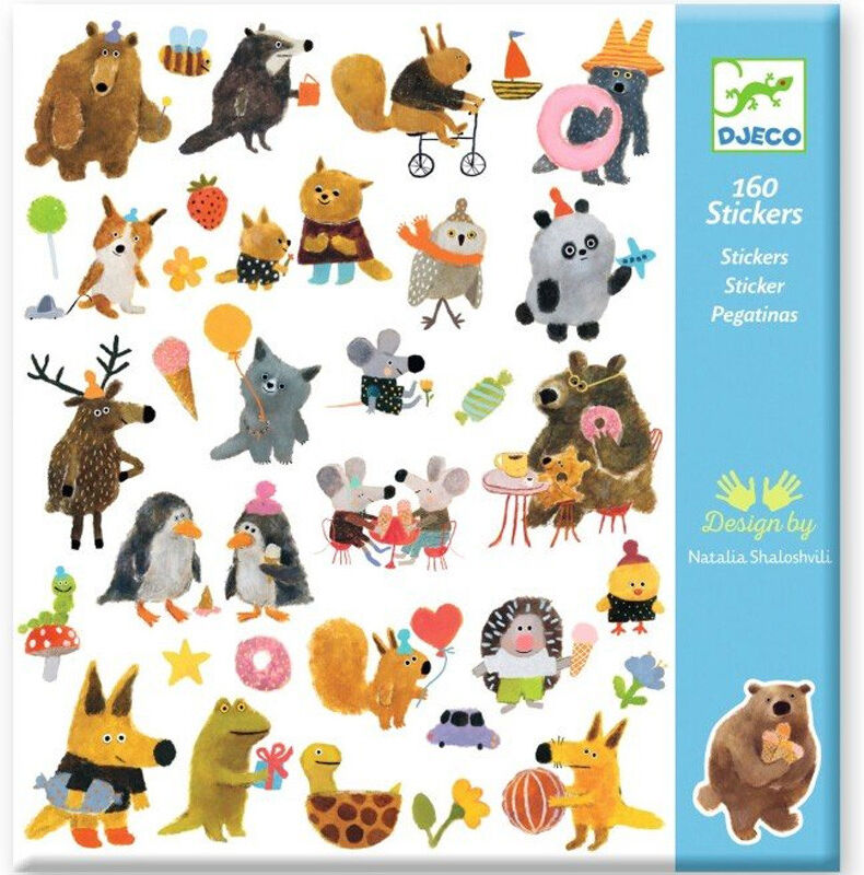 Pochette 160 Stickers Fluffy Friends - Djeco