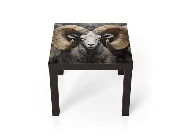 DEQORI Couchtisch 'Naturkraft Widder', Glas Beistelltisch Glastisch modern